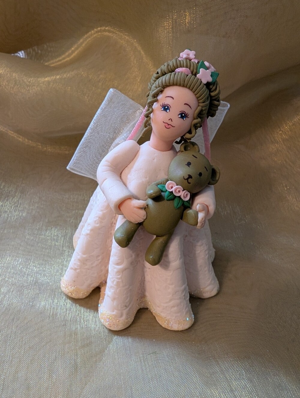 Kneeded Angel "Girl With Teddy Bear"